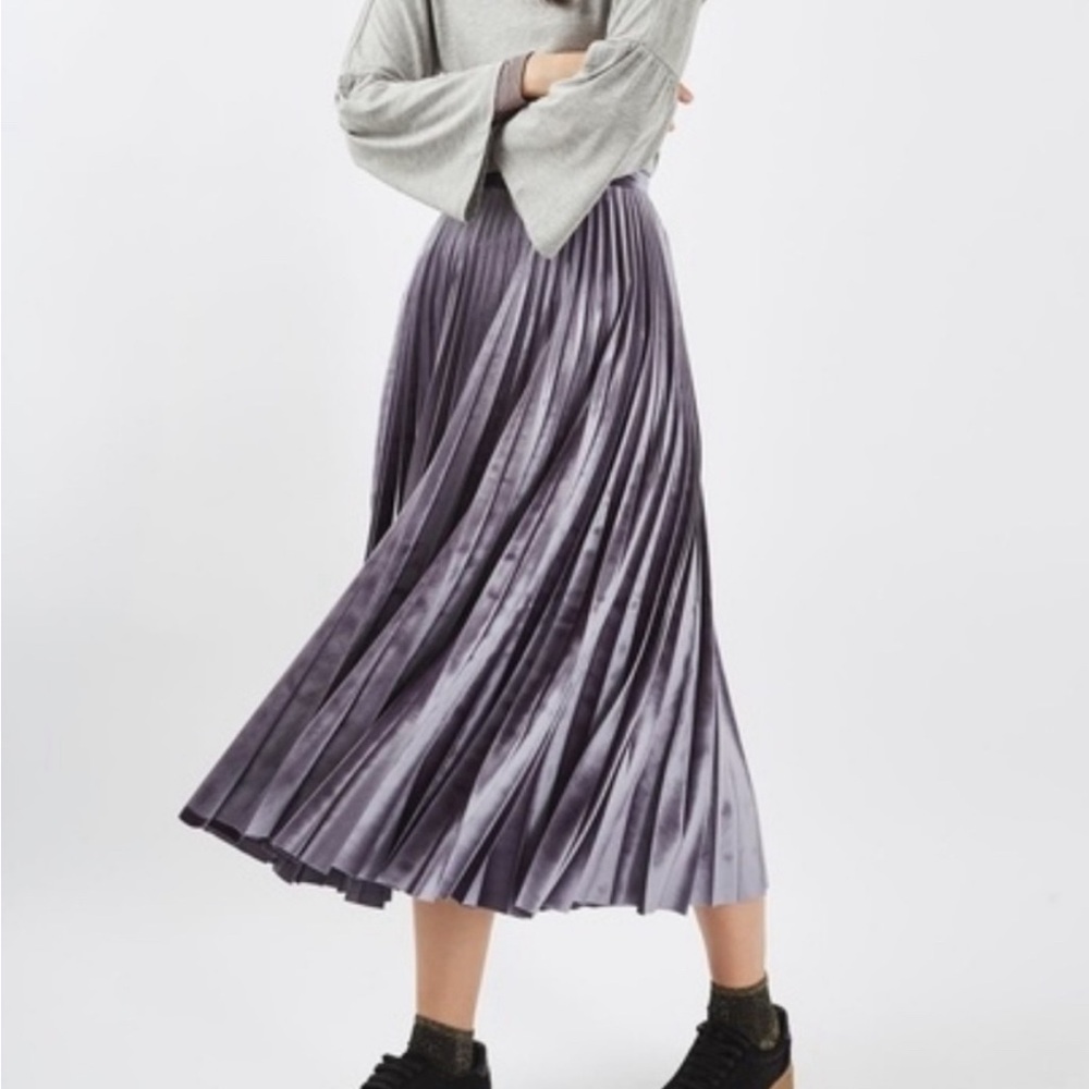 MIDI Topshop Velvet pleated skirt
